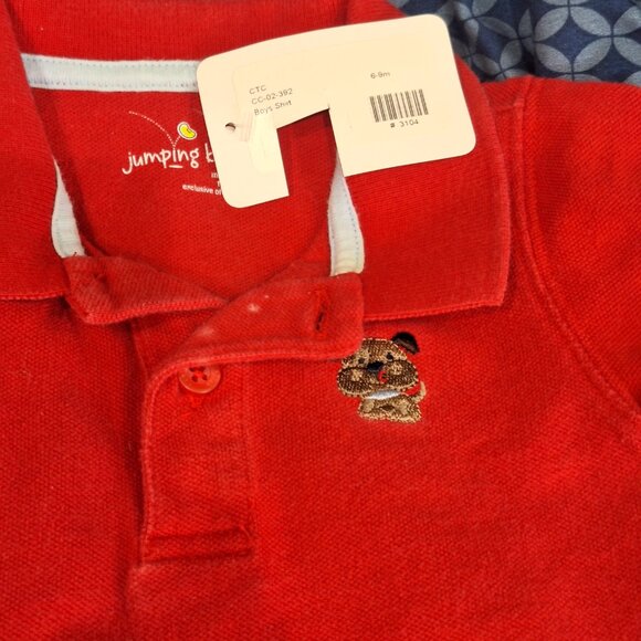 jumping beans red onesie 6 to 9 months dog on front - Picture 7 of 9